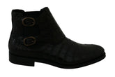 Dolce & Gabbana Black Crocodile Leather Derby Boots Shoes -   -  Dolce & Gabbana.